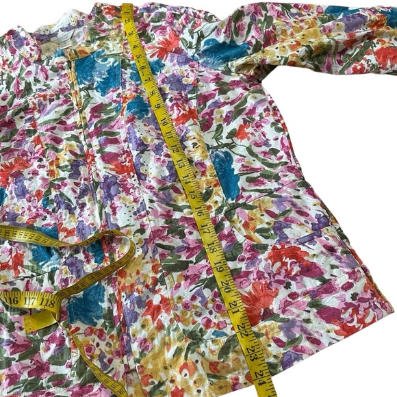 Christopher & Banks Multi Color Floral Full Zip Cotton Vintage Jacket Size XL - Picture 8 of 9